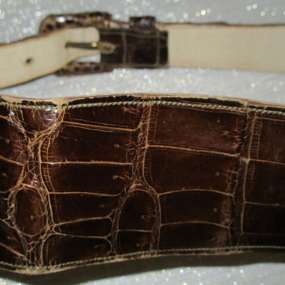 VTG 40\'S 100 % ALLIGATOR CORSET WIDE BELT MEXICO main image 4